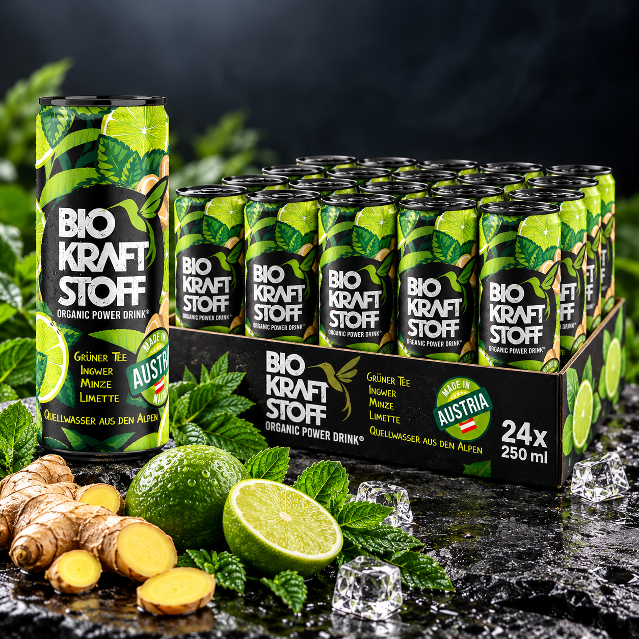 BiOKRAFTSTOFF - ORGANIC POWER DRINK made in Austria (ink. 6 € Pfand p. Tray)